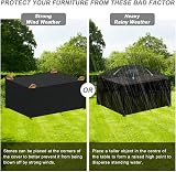 LAMUNI Garden Furniture Cover 180x120x75cm Waterproof 420D Oxford Patio Table view 6