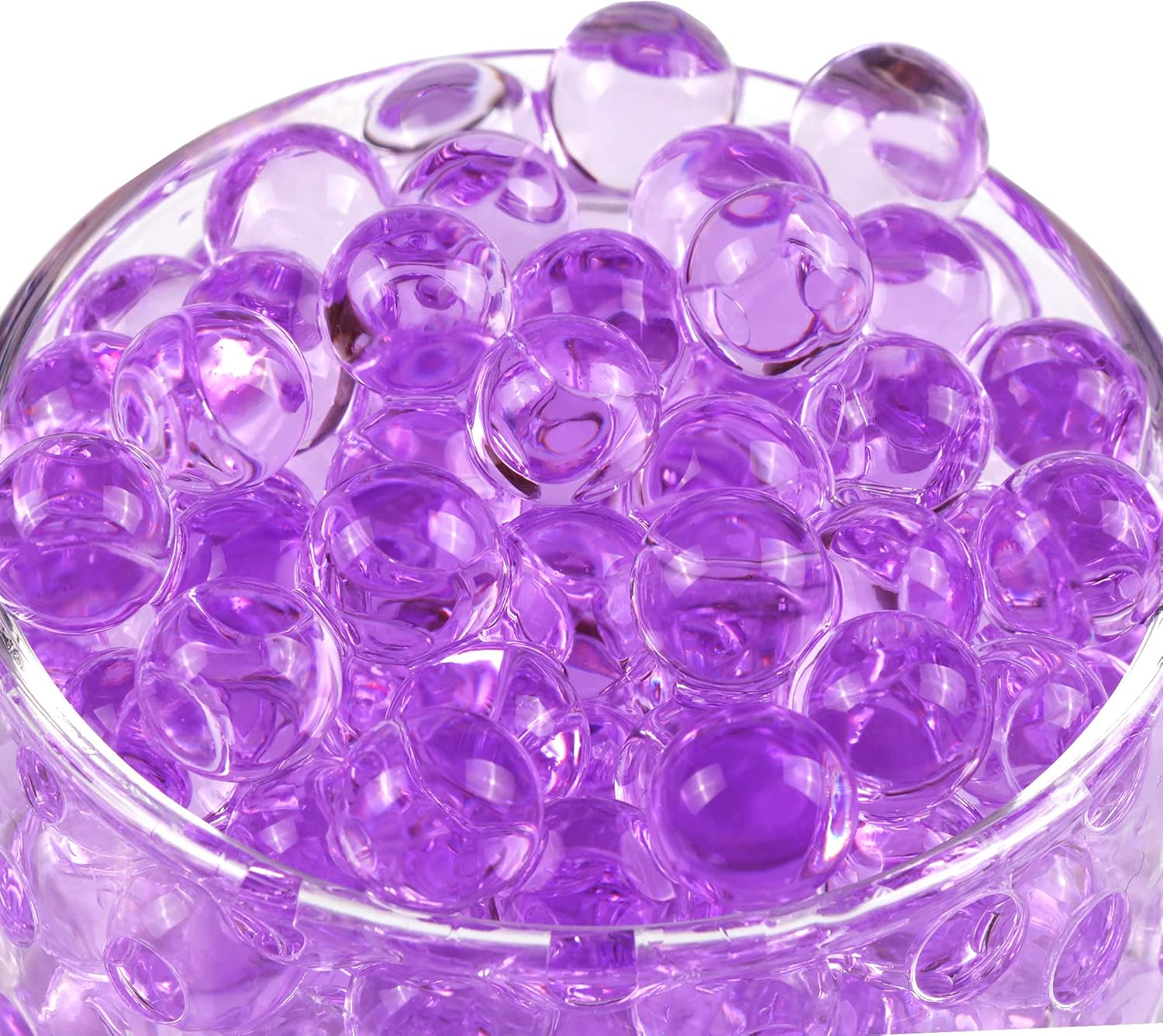 Vase Fillers - BYMORE 60000 Clear Water Gel Jelly Beads Vase Filler Beads,Vase Fillers for Candle Making, Wedding Centerpiece, Floral Arrangement (Purple)
