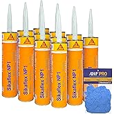 MasterSeal NP1 Polyurethane Sealant 10.1 oz, Aluminum Gray, Pack of 12 | with AWF PRO Gloves, One Component, Flexible, Non Sag, Elastomeric Acoustic Sealant