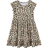 BambooBud Toddler Girls Dress Viscose from Bamboo Ruffle Backless Sleeveless Kids Casual Party Dresses 2T-5T