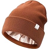 HONGTEYA Womens Satin Lined Knit Beanie Hat