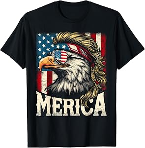 4th of July Patriotic Funny Eagle July 4th USA Merica T-Shirt