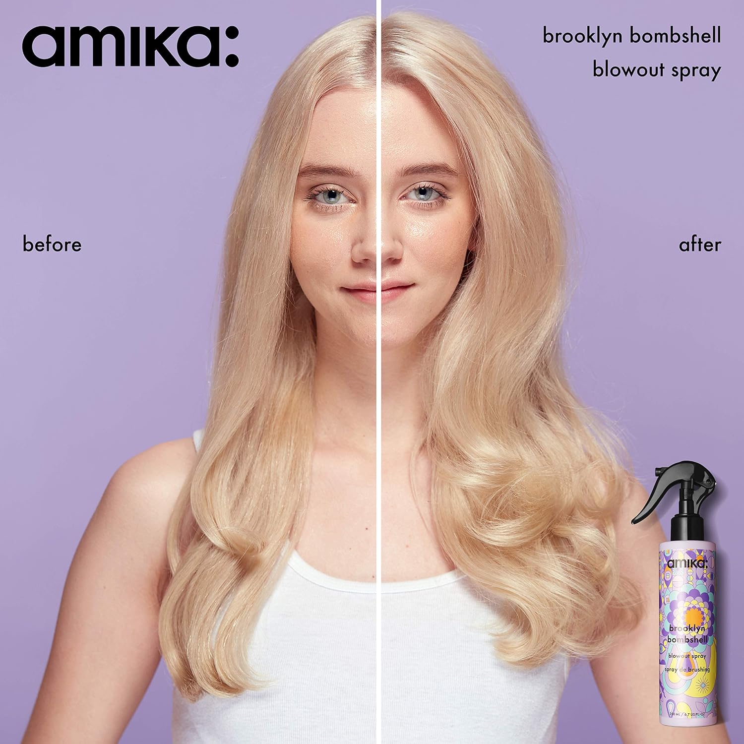 amika brooklyn bombshell blowout + blow dry spray, weightless heat protection spray for hair - Image 3