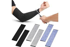Chuarry 3 Pairs Cut Resistant Arm Protectors for Thin Skin and Bruising Level 5 Arm Protective Sleeves for Men Women (Black, Gray, Blue)