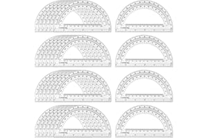 Coopay 24 Pack Plastic Protractors Clear Protractor Student Math Protractor Set 180 Degrees for Angle Measurement, 6 Inches