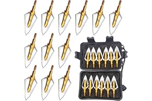 Flying Swifts Hunting Broadheads 12PK Cutting Blade Archery Broadhead 100or125 Grain Screw-in Arrow Heads Arrow Tips Compatible with Traditional Bows and Compound Bow