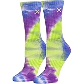 Odd Sox – Basix Unisex Tie Dye Collection Crew Socks – Soft Cotton Blend, Breathable Cushioned Fit, Medium & Large Sizes