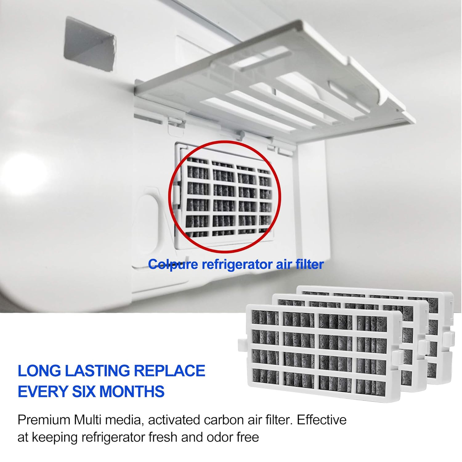 6x Replacement Refrigerator Air Filter For Whirlpool AIR1 W10311524