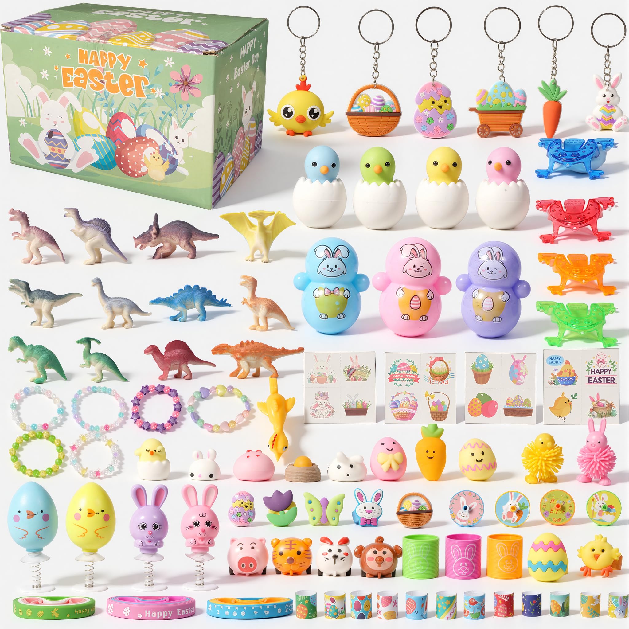 Dysh.Tech Easter egg fillers, 214 pcs easter basket stuffers for toddler, easter gifts for girls boys easter eggs stuffers