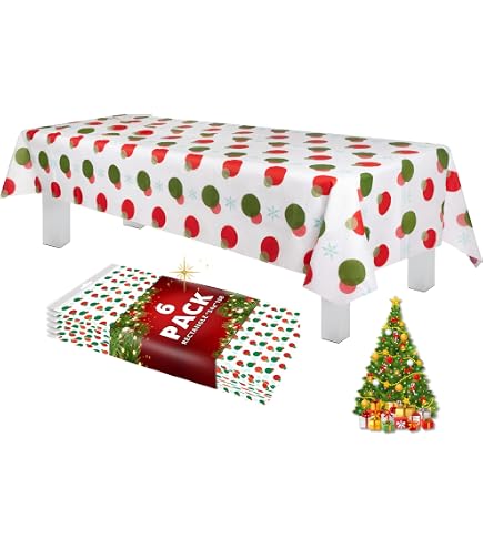 6-Pack Christmas Gingerbread House Tablecloths – Plastic Holiday Table Cover, 54x108 Inch, For Winter Wonderland Party Decor