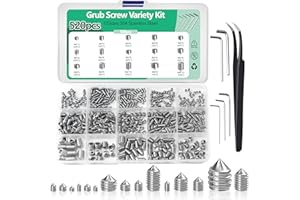 Nivithi 520Pcs Set Screw Assortment Kit,SAE & Metric Allen Socket Set Screws,(M3–M8) Screw Assortment,Durable 304 Stainless S