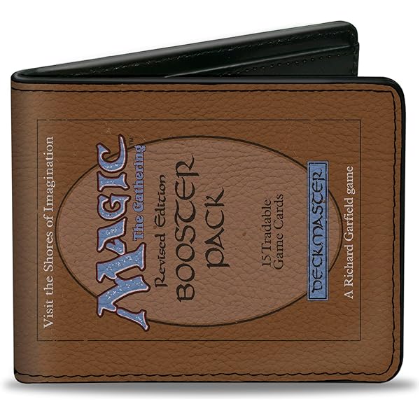 Magic Gathering Five Colors Metal Logo Wallet/Purse Bi-Fold ID & Card Holder, Black