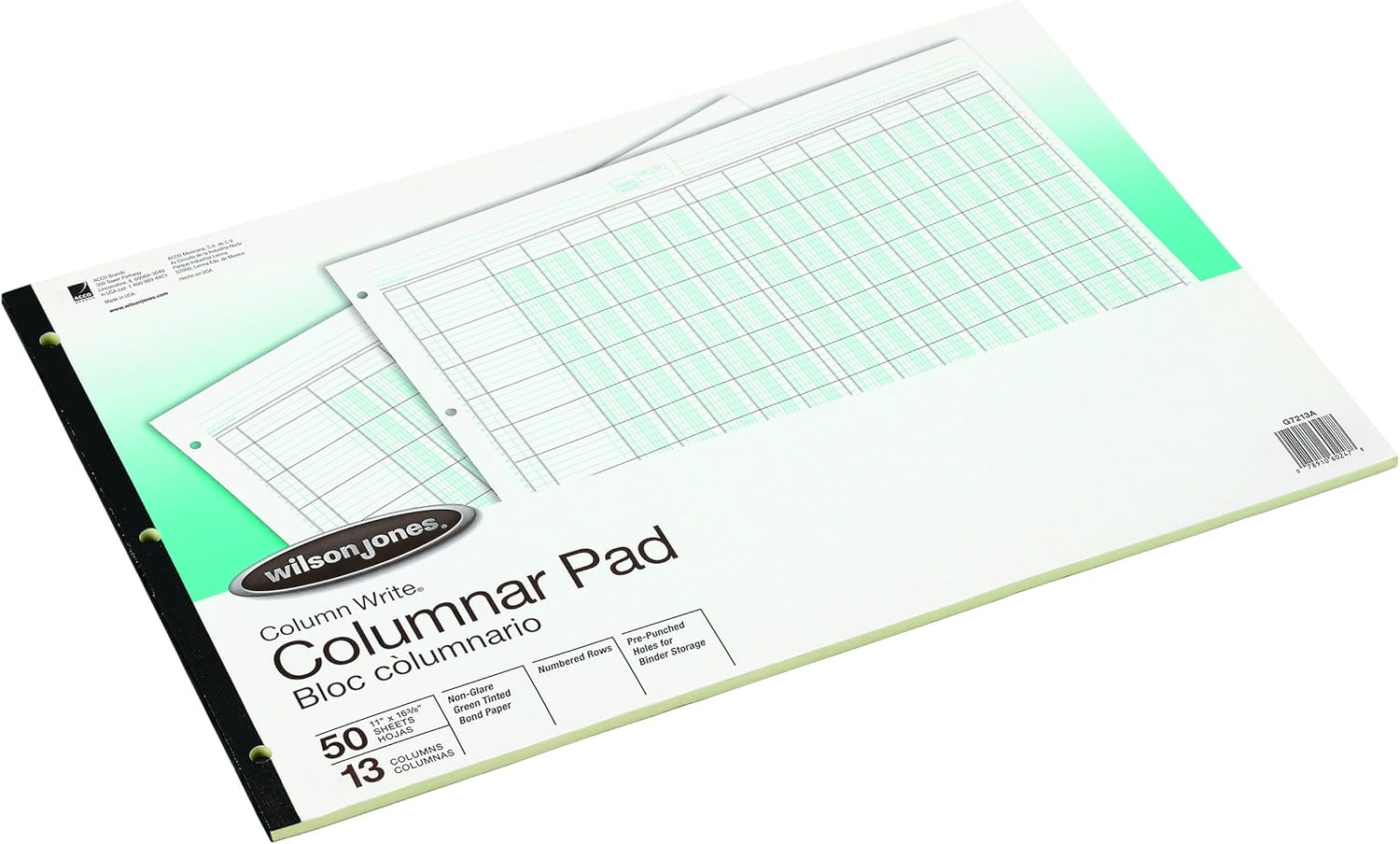 Wilson Jones G7213A Accounting Pad, 13 Eight-Unit Columns, 11 x 16 3/8, 50-Sheet Pad