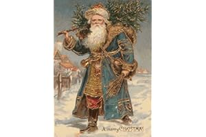 Paper Moon Media Vintage Christmas Santa Cross Stitch Pattern 18 Count Charts with Colors and Symbols for DMC Floss