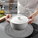 HEYOMART Round Placemats Set of 6 38cm Grey Woven Heat-Resistant Non-Slip view 4