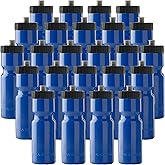 50 Strong Bulk Water Bottles 24-Pack – 22 oz BPA-Free Sports Bottles with Easy-Open Pull Top Cap – Made in USA – Reusable & Top Rack Dishwasher Safe Brand