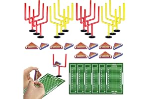 XIPEGPA 30 PCS Colors Mini Flick Football Games Mini Table Top Sports Games with Foam Footballs Goal Post and Cards Finger Toys Office Indoor Football Sports Party Favors Office Desk Toys Red Yellow