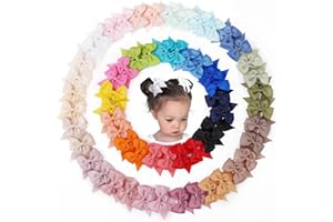 JOYOYO 60Pcs Baby Bows Alligator Hair Clips in 30 Pastel Colors, Barrettes and Bows for Baby Girls,Toddlers,Kids