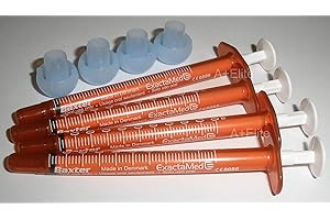 BAXA ExactaMed Oral Liquid Medication Syringe 0.5cc/0.5mL 4/PK Amber Medicine Dose Dispenser with Cap Exacta-Med Baxter Comar Latex Free