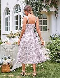 Summer Corset Dress for Women Ruched Bust Floral