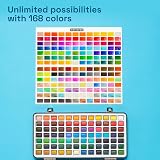 ARTISTRO 168 Watercolor Paint Set with 6 brushes Metal Case Portable view 3