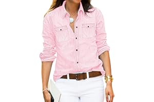 luvamia Denim Shirt Women Chambray Jean Western Shirts Long Sleeve Button Down Tops