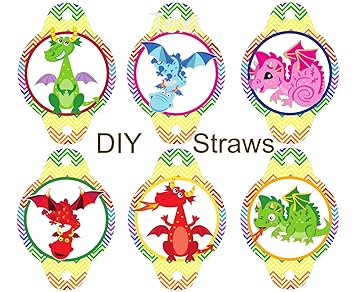 Amazon Com Diy Dragon Paper Straw Tags Dragon Baby Shower Birthday Amazon Com Diy Dragon Paper Straw Tags Dragon Baby Shower Birthday