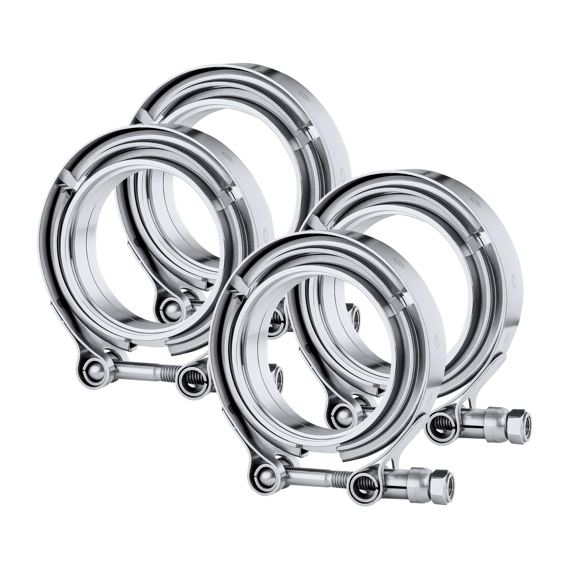 EVIL ENERGY 2.75 Inch V Band Clamp with Flange Male Female Stainless Steel 2PC Image