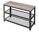 VASAGLE Shoe Bench 2 Shelves Entryway Organiser 30x73x45 cm Oak Beige White view 3