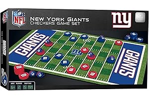 MasterPieces - NFL Checkers, Officially Licensed New York Giants Football Board Game for 2 Players, Family Fun for Kids & Adults