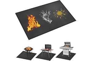 Grill Mats for Outdoor Grill - KANHIRO 59x39 Inch Fireproof Double-Sided Grill Pad and Patio Protector, Oil-Proof Waterproof BBQ, Grill Pad for Floor, Camping, Lawn Protection
