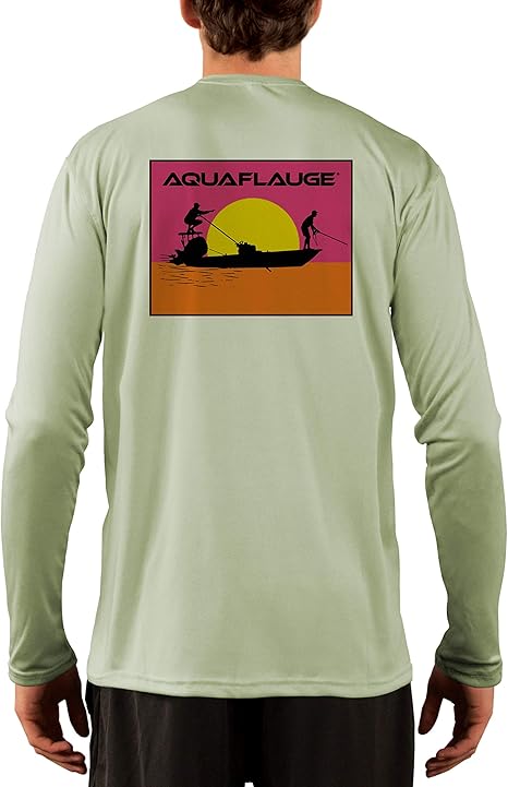 AQUAFLAUGE Endless Fishing - Playera de Manga Larga para Hombre (UPF 50