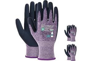 KAYGO Work Gloves for Women, Eco Friendly Safety Work Gloves with Breathable Rubber Coated, KGE19L,3 Pairs
