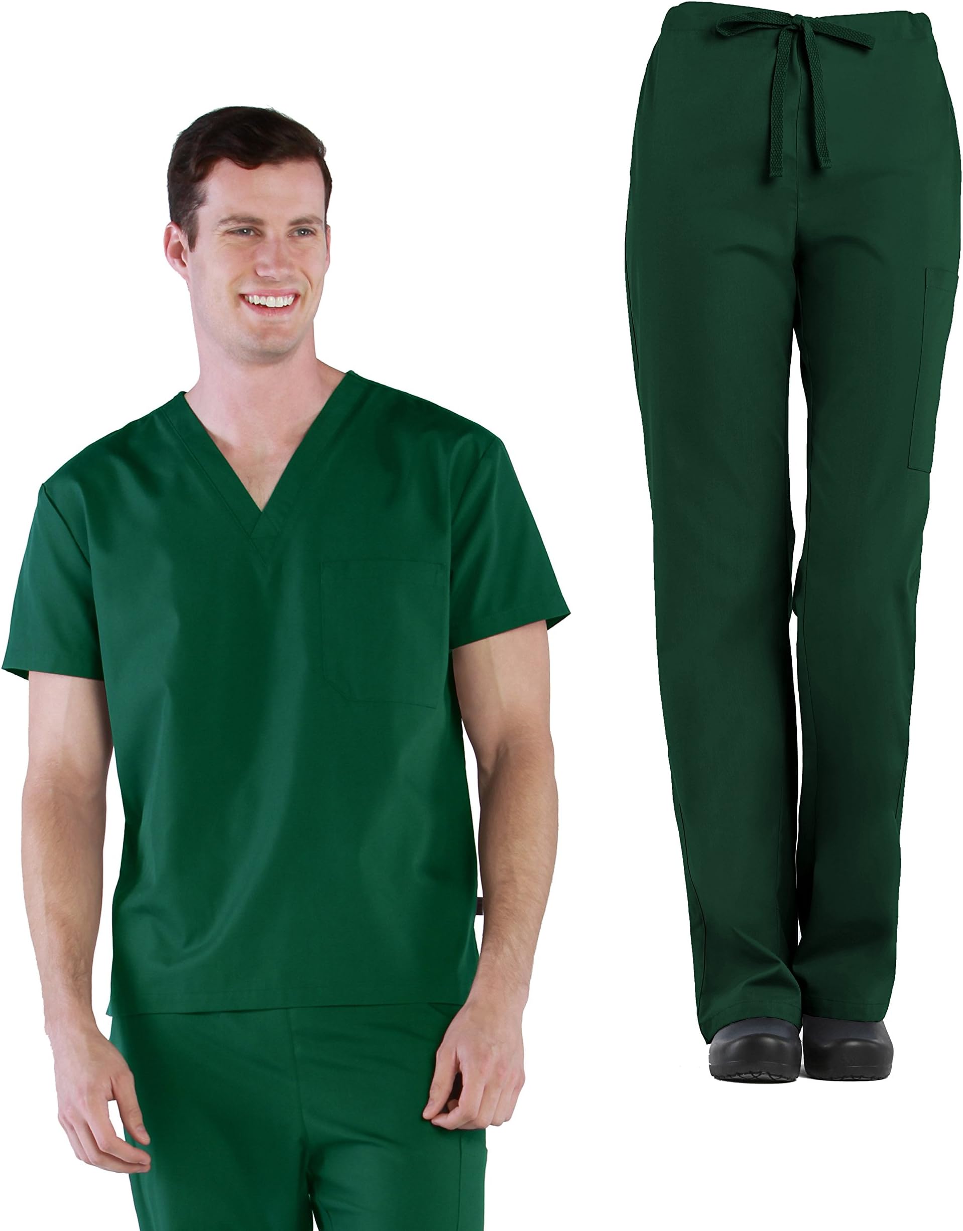 Tru Basic Unisex V-Neck Top 10101 & Drawstring Cargo Pant 90101 Scrub Set