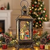 Christmas Snow Globe Lantern Water Glittering Nutcracker Ballerina with Music & Timer, USB Lined/Battery Operated Lighted Lantern for Christmas Festival Decoration Gifts