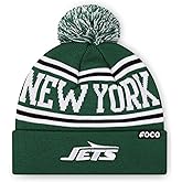 FOCO NFL Unisex-Adult NFL Team Logo Stripe Pom Beanie Hat