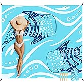 Shedoo Beach Blanket, 78''×86'' Large Waterproof Sandproof Beach Mat for 2-4 Adults, Lightweight Compact Sand Free Outdoor Picnic Blanket with 4 Stakes & 4 Corner Pockets