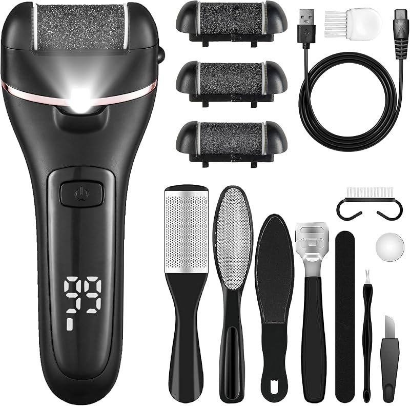 Bemece Electric Foot File Callus Remover 2 Speeds 1700/2000 RPM Waterproof