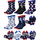 Halfchet 5 Pairs Fun City Crew Socks for Men Texas Puerto Rico Theme Sock Traveler Lover Souvenir for Christmas Birthday Gift
