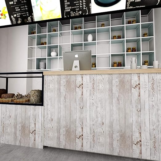 Livelynine Distressed White Wood Contact Paper Decorative Vinyl Adhesive Shiplap Peel And Stick Wood Planks For Walls Removable Wallpaper Decorations Shiplap Bulletin Board Paper 17 7x78 8 Wallpaper Tools Home Improvement