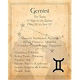 AMERICAN LUXURY GIFTS Gemini The Twins Zodiac Sign Wall Art Print - 8x10 Inspirational Constellation Print Ideal For Home Decor, Office Decor & Bedroom Decor. Unframed
