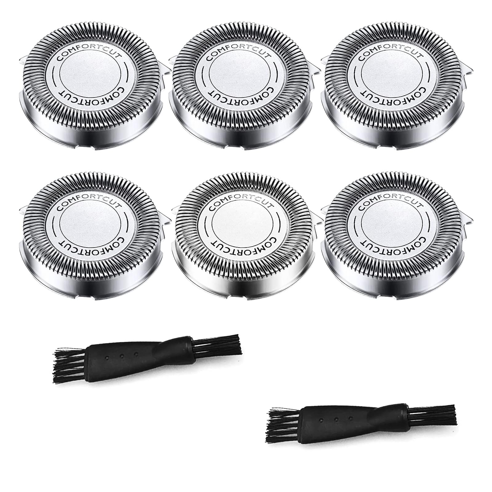 6 Pcs Shaver Replacement Heads, Shaver Head Replacement Blades, with Pointed Blade, Compatible Shaver Series,2pcs Cleaning Brushes and Storage Box