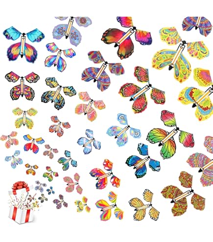 Amazon.com: Kifmurase 100 Pcs Magic Flying Butterfly Toys, Wind Up