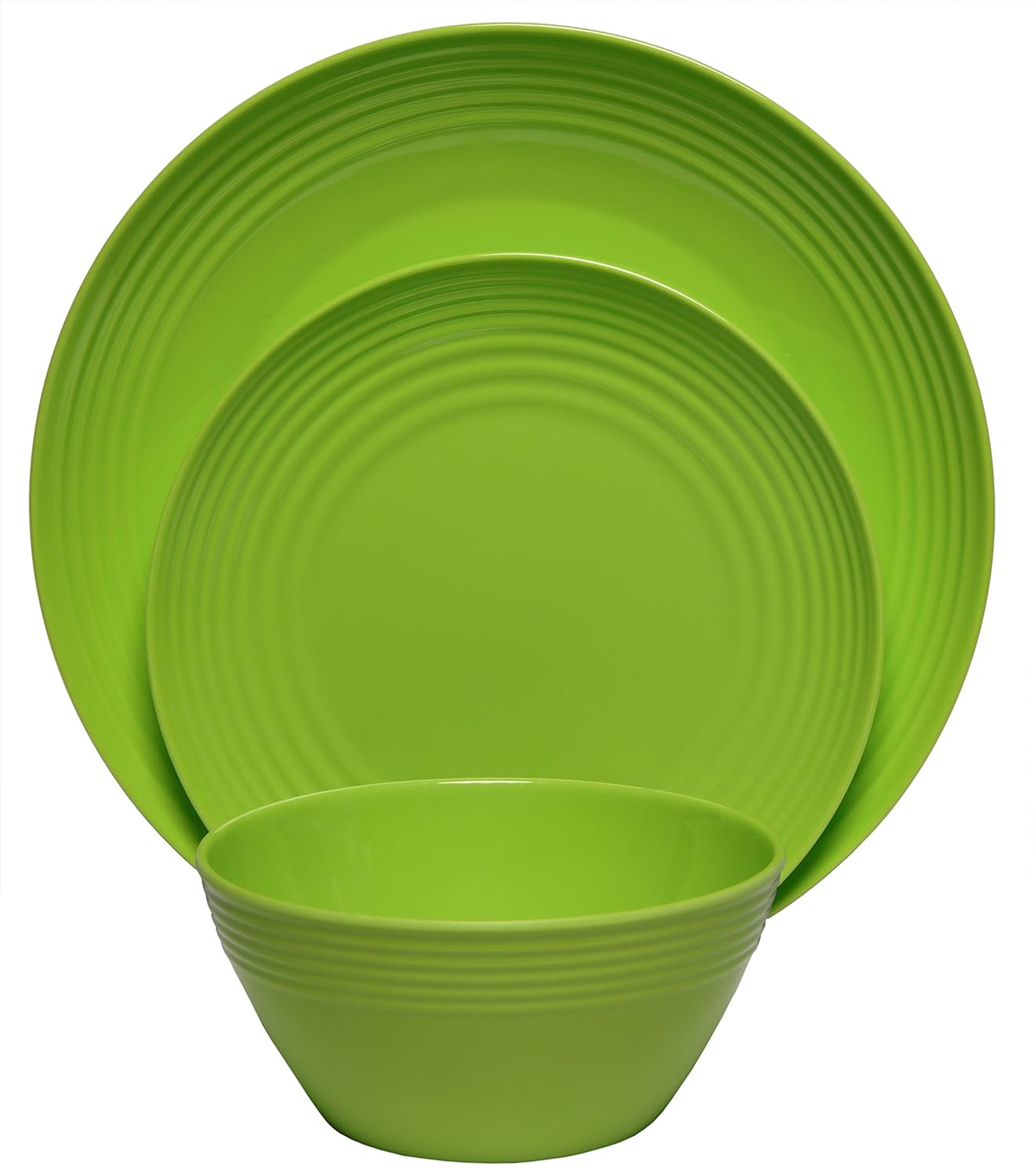 Melange 12Piece Melamine Dinnerware Set (Solids Collection ) ShatterProof and