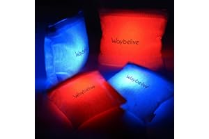 WAYBELIVE LED PVC Framed Cornhole LED Light Set, Remote Control Lights 16 Colors Change Ring LED Lights and Cornhole Board Edge for Bean Bag Toss Cornhole Game Portable for Indoor and Outdoor use