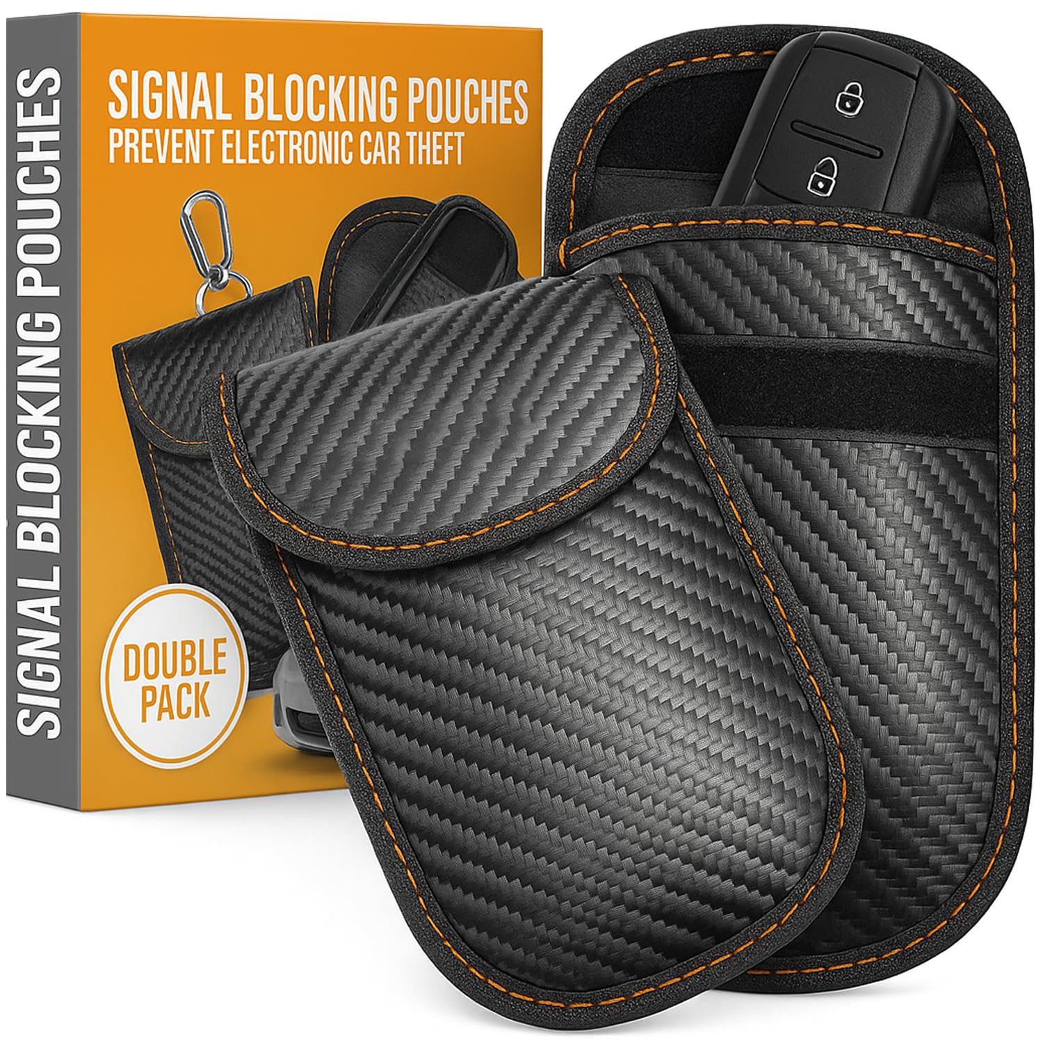 Xtremeauto Car Key Signal Blocker Pouch 2 Pack - Faraday Pouch For Car Keys, Anti Theft Car Key Signal Blocker RFID Car Key Pouch Case Bag Protector For Car, Blocking Keyless Cars Theft Protection