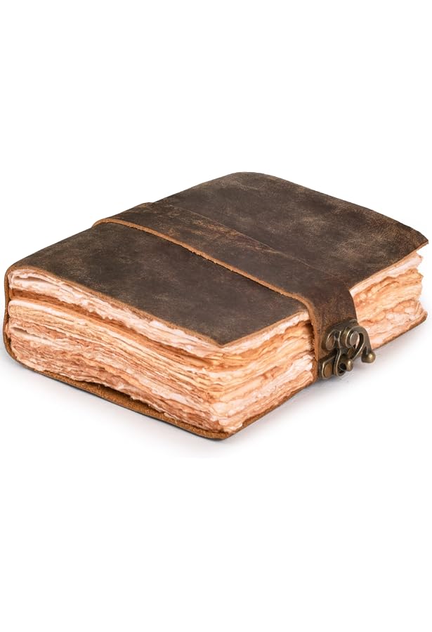 Agwani Handicraft Leather Bound Journal – 7x5 Inch – White Lined Paper – Handmade India