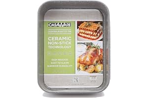 casaWare Ceramic Coated NonStick Lasagna/Roaster Pan 13 x 10 x 3-Inch (Silver Granite)