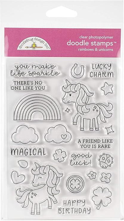 Amazon レインボー ユニコーン落書きスタンプ Lots O Luck Doodlebug デザイン スタンプ 文房具 オフィス用品