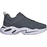 CALTO Men's Invisible Height Increasing Elevator Shoes - Grey/White Super Lightweight Sporty Sneakers - 2.6 Inches Taller - Q332 - Size 10 D(M) US